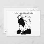 Junge Frau oder alte Dame? (optische Illusion) Postkarte (Vorne/Hinten)