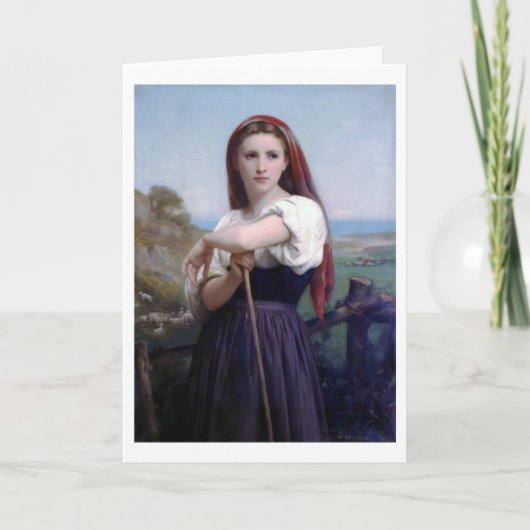 Junge Frau Shepherdess, Bouguereau Karte (Vorderseite)