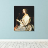 Junge Frau spielt Viola da Gamba Leinwanddruck (Insitu (Holzboden))