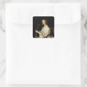 Junge Frau spielt Viola da Gamba Quadratischer Aufkleber (Tasche)