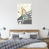 Junge Frau stehend mit Gepäck Leinwanddruck (Insitu (Schlafzimmer))