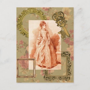 Junge Frau Stehend Postkarte