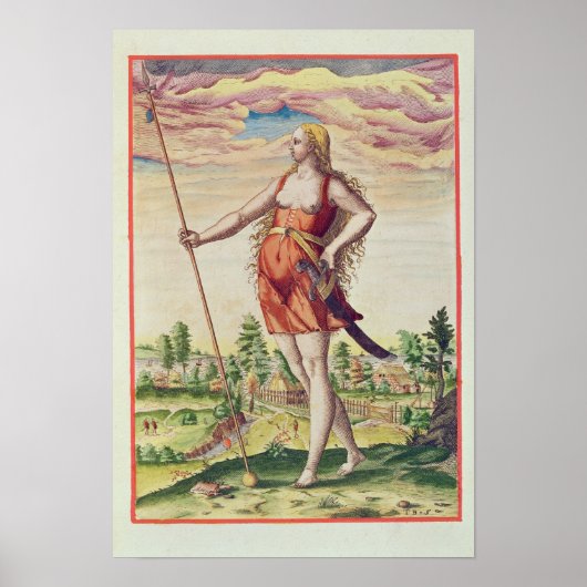 Junge Frau von einem benachbarten Stamm bis zum Poster (Vorne)