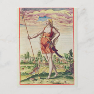 Junge Frau von einem benachbarten Stamm bis zum Postkarte