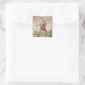 Junge Frau von einem benachbarten Stamm bis zum Quadratischer Aufkleber (Tasche)