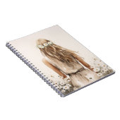 Junge Frau Wasserfarbe in Daisy Field Notizblock (Rechte Seite)