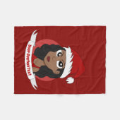 Junge Frau Weihnachts-Cartoon Fleecedecke (Vorderseite (Horizontal))