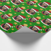 Junge Frau Weihnachts-Cartoon Geschenkpapier (Ecke)