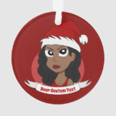 Junge Frau Weihnachts Cartoon Ornament (Rückseite)