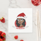 Junge Frau Weihnachts-Cartoon Serviette (Beispiel)