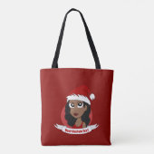 Junge Frau Weihnachts-Cartoon Tasche (Rückseite)