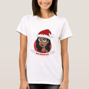 Junge Frau WeihnachtsCartoon T-Shirt