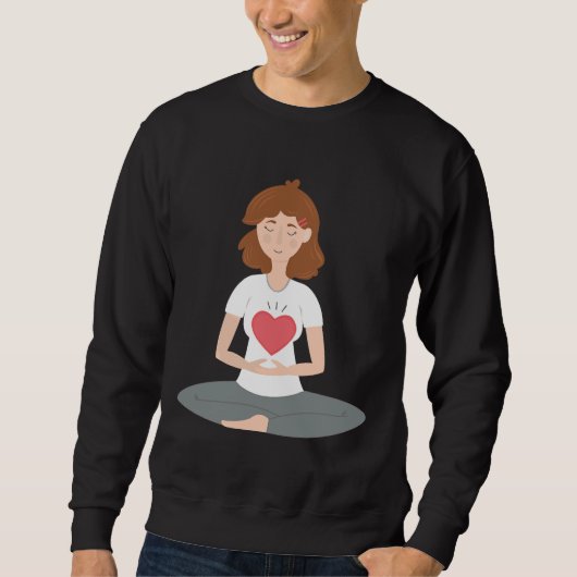 Junge Frau Yoga Pose Vector Sweatshirt (Vorderseite)