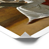 Junge Frau Zeichne neben einem Fenster Poster (Ecke)