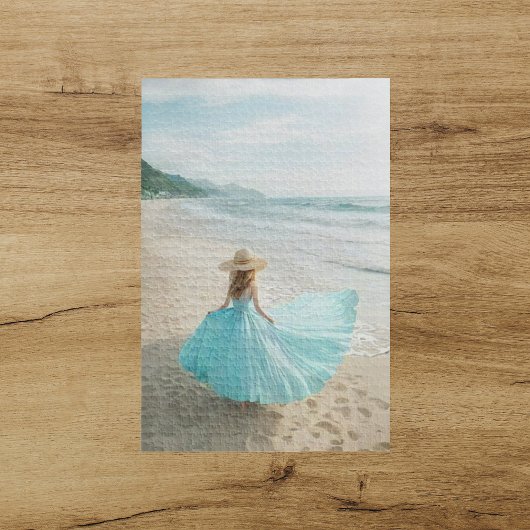 Junge Frauen im AI Picture Puzzle am Strand