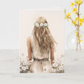 Junge Frauen in Aquarellen Karte (Gelbe Blume)