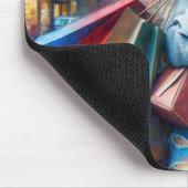 Junge Frauen kaufen in der großen Stadt Mousepad (Ecke)