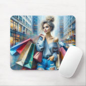 Junge Frauen kaufen in der großen Stadt Mousepad (Mit Mouse)