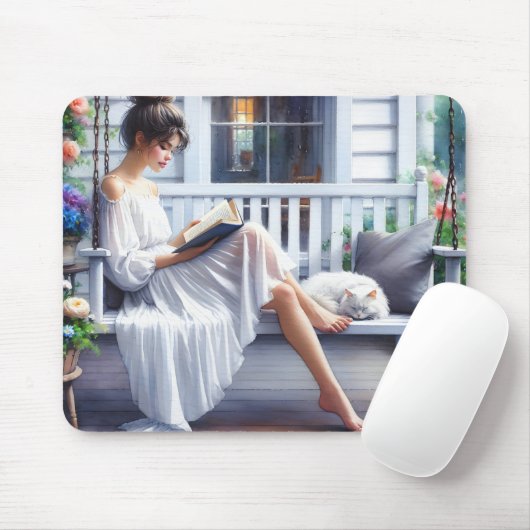 Junge Frauen lesen ein Buch Mousepad (Mit Mouse)