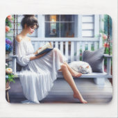 Junge Frauen lesen ein Buch Mousepad (Vorne)