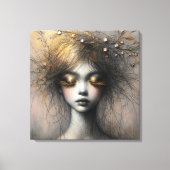 Junge Frauen mit goldenen Eyelashes Leinwanddruck (Vorderseite)