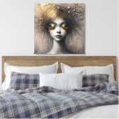 Junge Frauen mit goldenen Eyelashes Leinwanddruck (Insitu (Schlafzimmer))