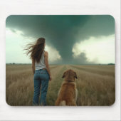 Junge Frauen und Hunde sehen einen Tornado Mousepad (Vorne)
