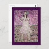 Junge Frauen und rosa Blume Postkarte (Vorne/Hinten)