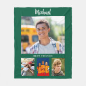 Junge Freunde des Hunter-grünen Fotos Fleecedecke (Vorderseite)