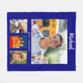 Junge Freunde des Navy-Blue-Fotos Fleecedecke (Vorderseite (Horizontal))