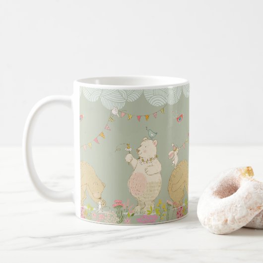 Junge Frühlingsbären Kaffeepflanzen Tasse (Mit Donut)