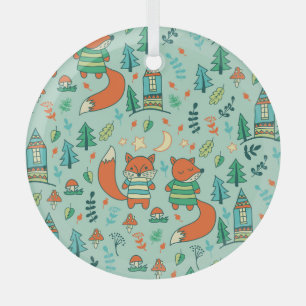 Junge Füchse: Kindernahtloses Muster. Ornament Aus Glas