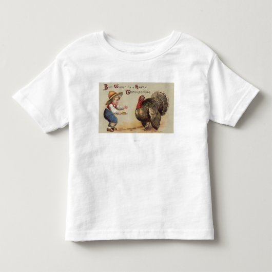Junge Fütternd Türkei Kleinkind T-shirt (Vorderseite)