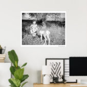 Junge füttre Antilope von Hand Poster (Heimbüro)
