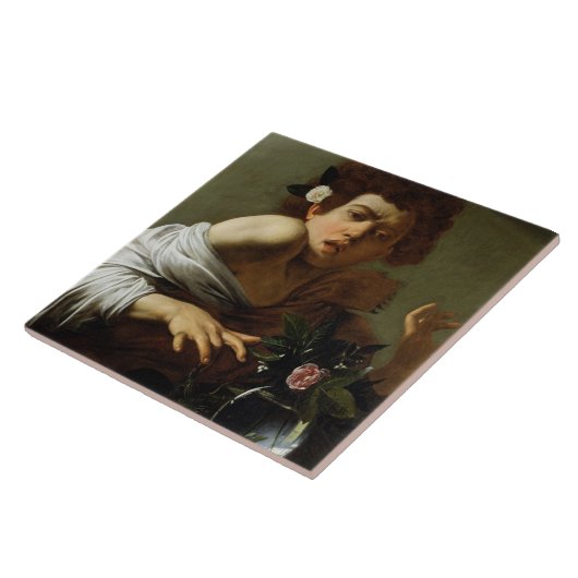 Junge gebissen durch eine Eidechse, c.1595-1600 Fliese (Seite)