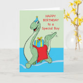 Junge, Geburtstag Dinosaurier Karte (Gelbe Blume)