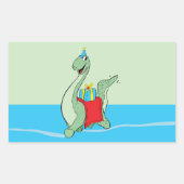 Junge, Geburtstag Dinosaurier Rechteckiger Aufkleber (Vorderseite)