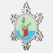 Junge, Geburtstag Dinosaurier Schneeflocken Zinn-Ornament (Rechts)