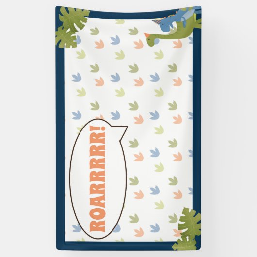 Junge Geburtstag - Dinosaurier Stomp - Hintergrund Banner (Vertikal)