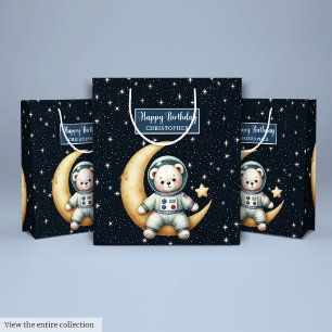 Junge Geburtstagsgeschenktasche mit Personalisiert Mittlere Geschenktüte