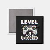 Junge Geburtstagsstufe 8 Entsperrte Videospiele 8 Magnet (Vorderseite/Rückseite)