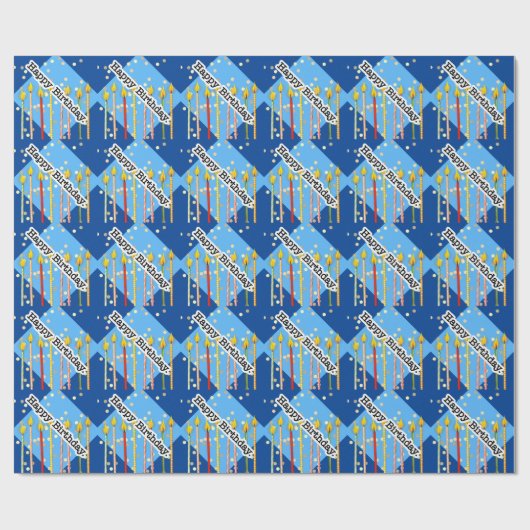 Junge Geburtstagszeit Geschenkpapier (Flach)