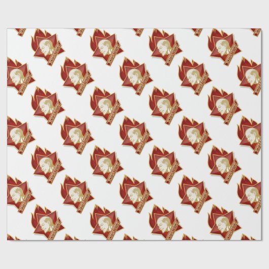 Junge gehen mit Kommunisten der Sowjetunion Lenin Geschenkpapier (Flach)