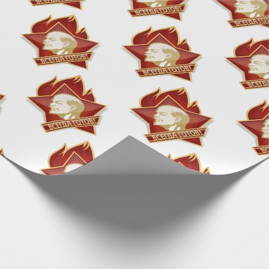 Junge gehen mit Kommunisten der Sowjetunion Lenin Geschenkpapier (Ecke)