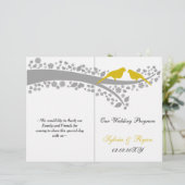 Junge gelbe Liebchen gefaltet Hochzeitsprogramm (Stehend Vorderseite)