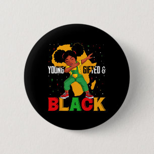 Junge Geschenke und schwarze Dabbing Girl Black Hi Button