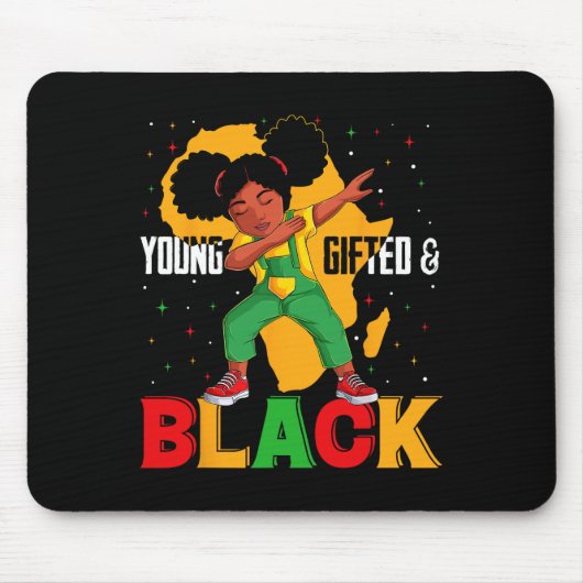 Junge Geschenke und schwarze Dabbing Girl Black Hi Mousepad (Vorne)