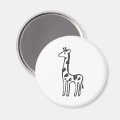 Junge Giraffe in Schwarz-Weiß-Zeichnung Magnet (Vorderseite/Rückseite)