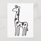 Junge Giraffe in Schwarz-Weiß-Zeichnung Postkarte (Vorderseite)