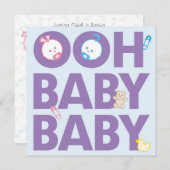 Junge & Girl Twins Baby Dusche Einladung (Vorne/Hinten)